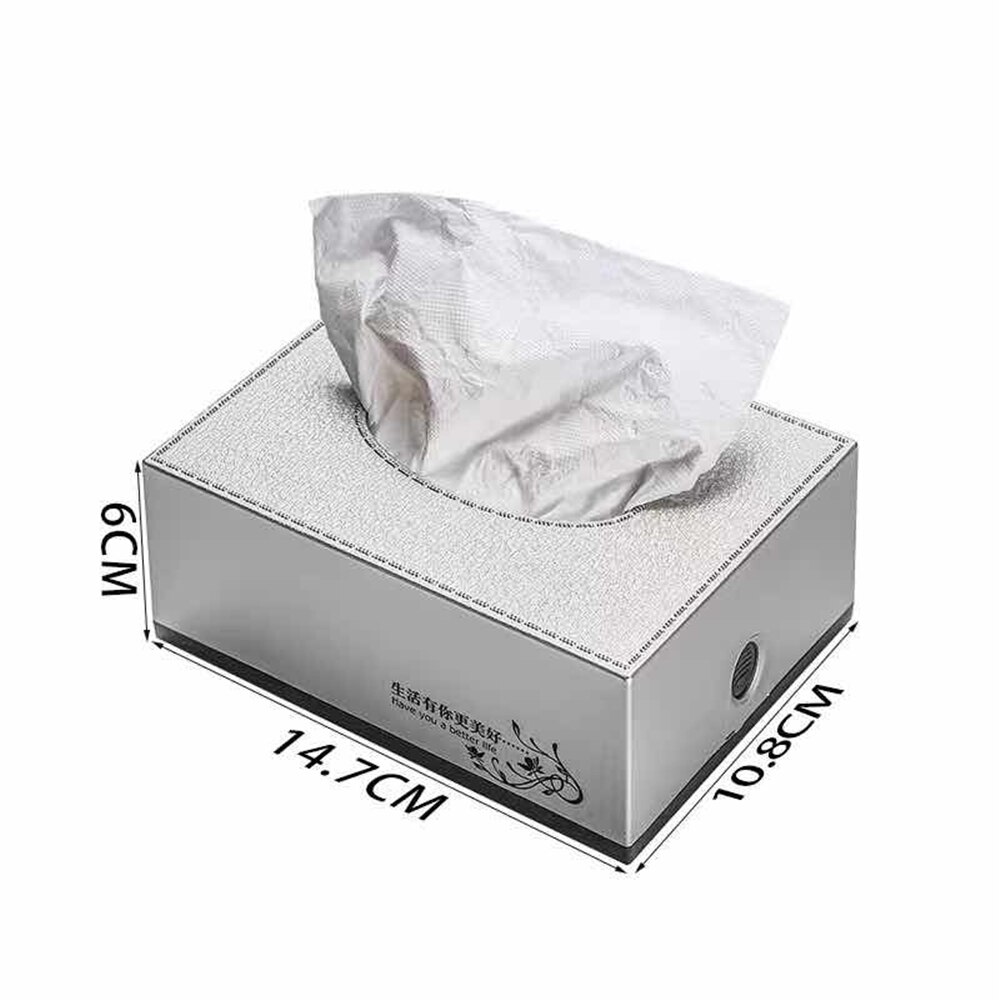 B-LIFE Tissue Dispenser Box Cover Holder Clear Acrylic Rectangle Napkin Organizer Hand Towel Dispenser Tissue Cover Rectangular: M SILVER