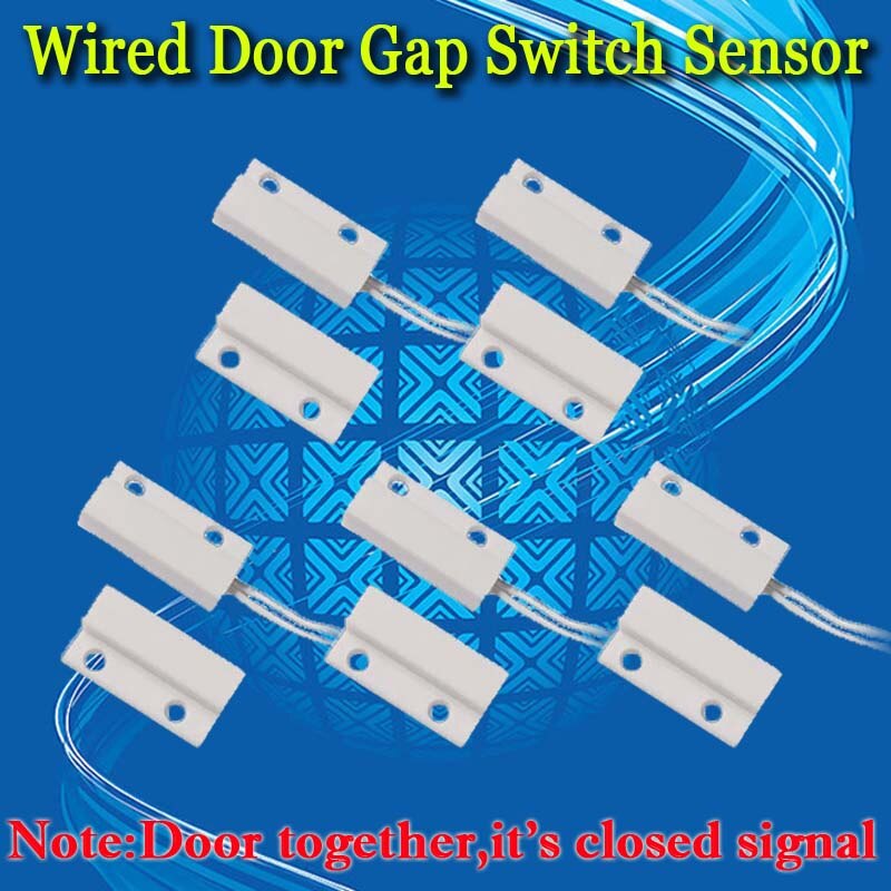 5 stk mc -38 kabelforbundet dørvinduesensor netisk switch til hjemmealarmsystem, når sensor sammen, normalt lukket nc