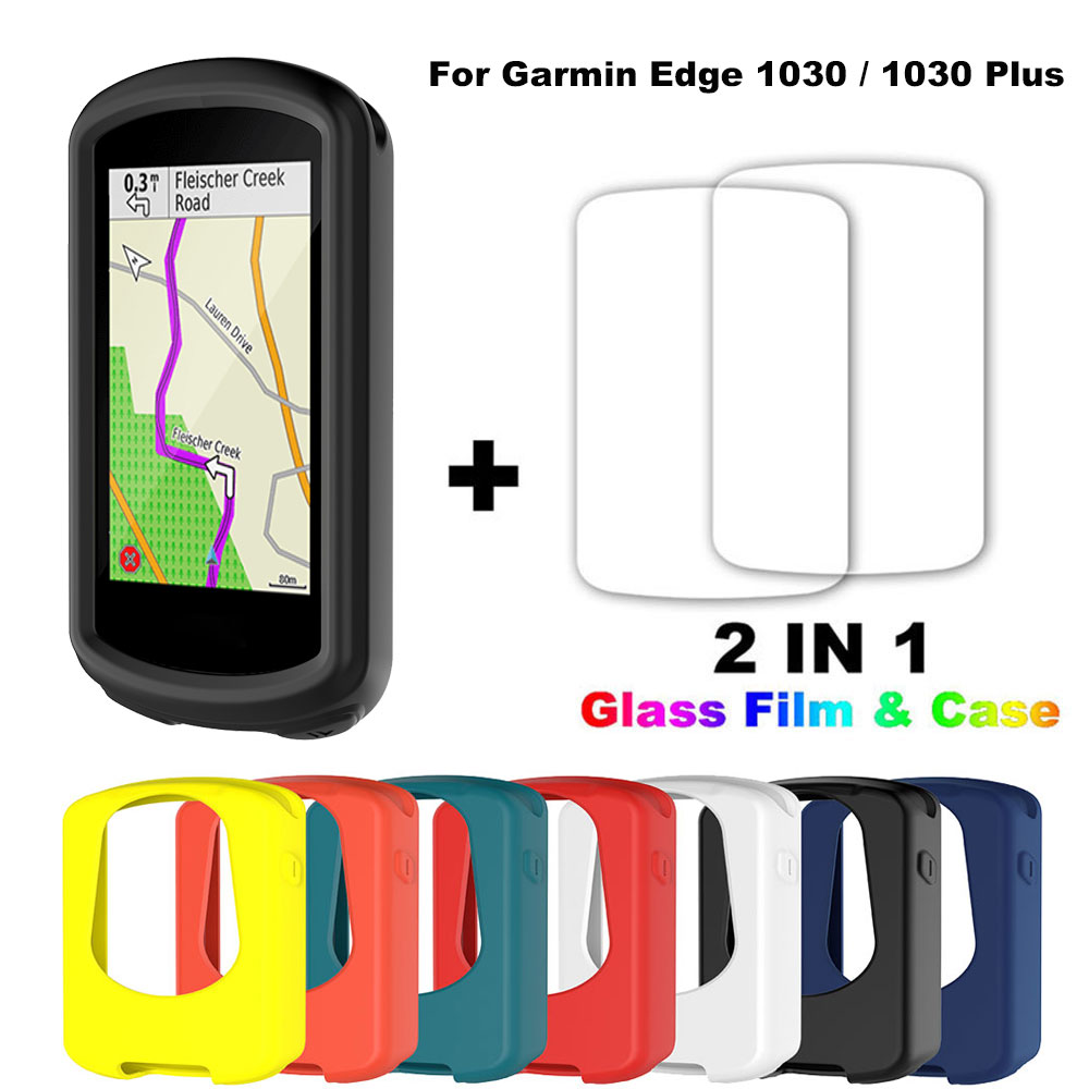 Para Garmin Edge 1030 / Edge1030 Plus silicona Gps bicicleta protección de pantalla de ordenador Cyclocomputer funda protectora película de vidrio