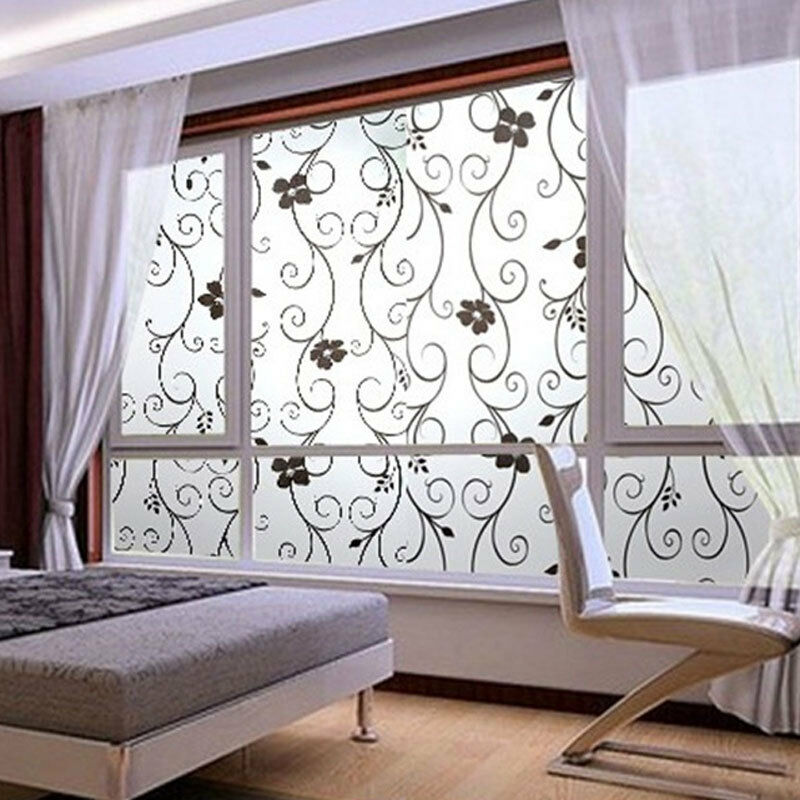 1 Roll Frosted Privacy Home Bedroom Bathroom Glass Window Film Stickers DIY Mural Vinyl Removable Sticker Decals