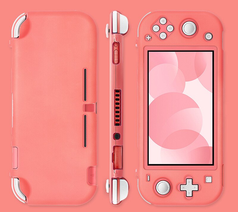 Capa protetora colorida para nintendo switch, case de proteção para nintendo switch lite, capa dura, antiderrapante, cobertura completa, acessórios para nintendo switch: Coral Powder