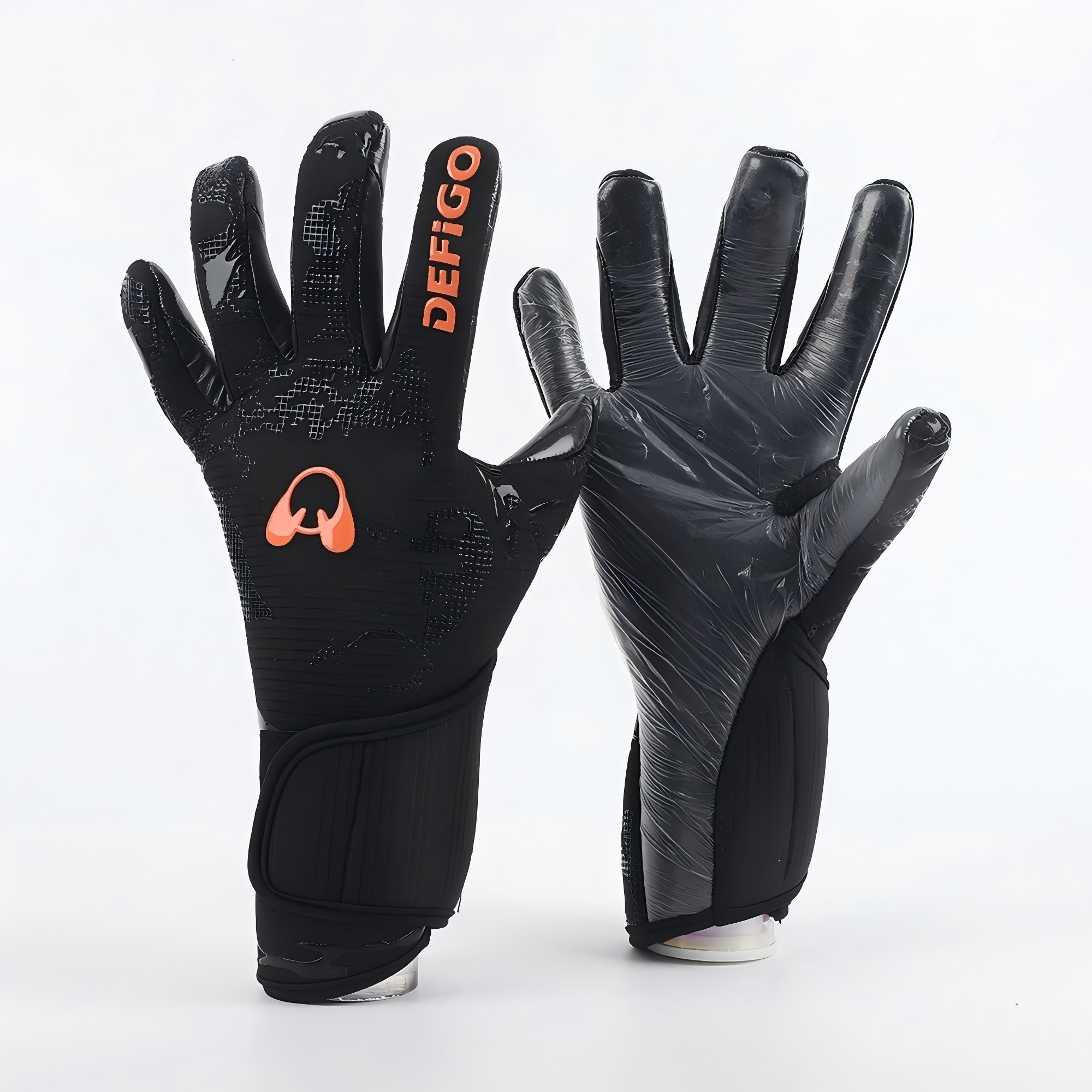 Professionelle Torwarthandschuhe, rutschfeste Latex-Fußballhandschuhe, für Männer, Frauen, Jugendliche, freundlicher, schützendes Spieltraining, Fußballausrügestochen: Schwarz / L