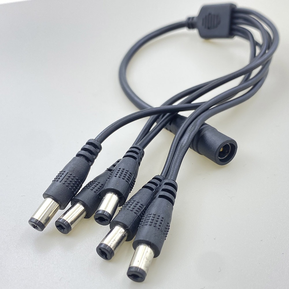 5.5*2.1mm 1 to 2/3/4/5/6/8 way dc power divider cable 5v 12v power adapter connector cable for led strip lights cctv camera