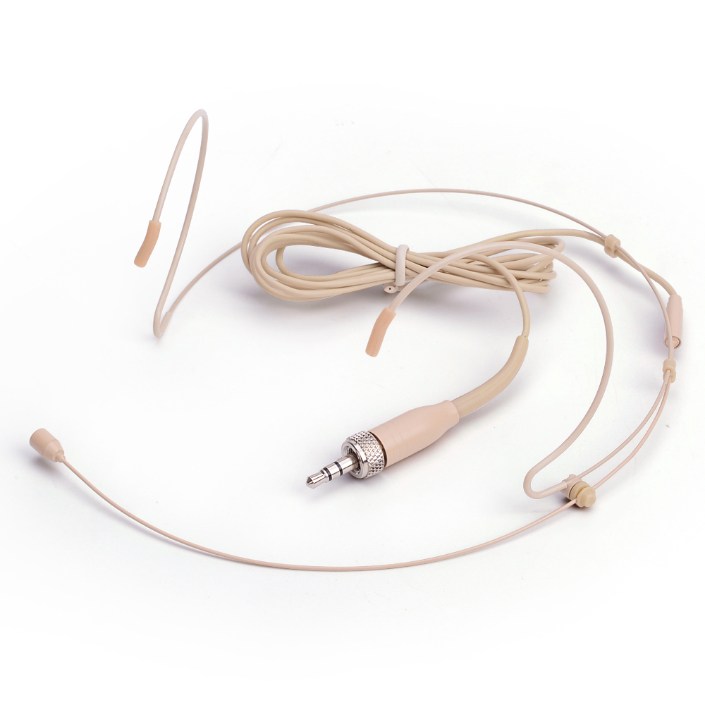 Profesjonalny mikrofon zestawu słuchawkowego do Sennheiser Shure AKG bezprzewodowy Bodypack 3.5mm zamykany 4pin 3 pin Mini XLR mikrofon na głowę: WHITE