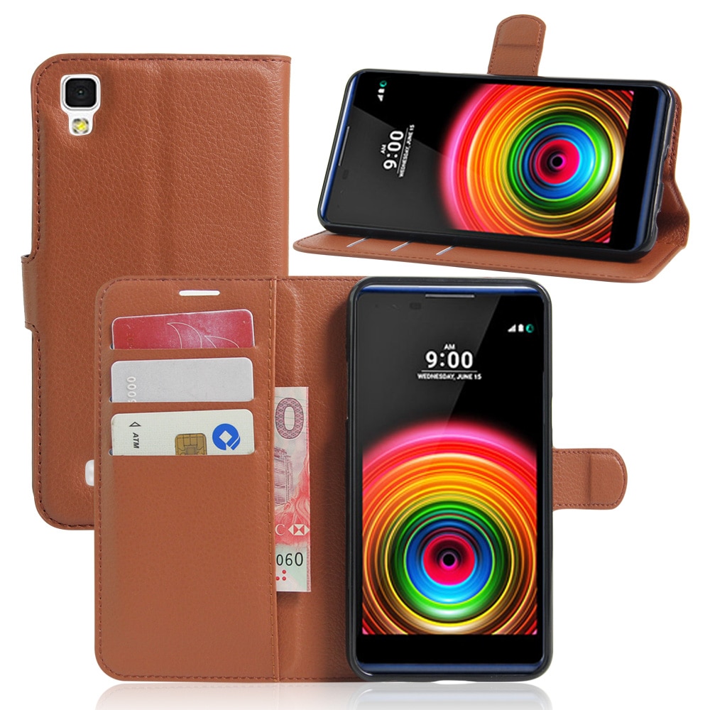 Tarjeta de funda de cartera titular del teléfono para LG X Power /K220DS/K220/LS755/US610 5,3 "cuero de la Pu caso Shell protector