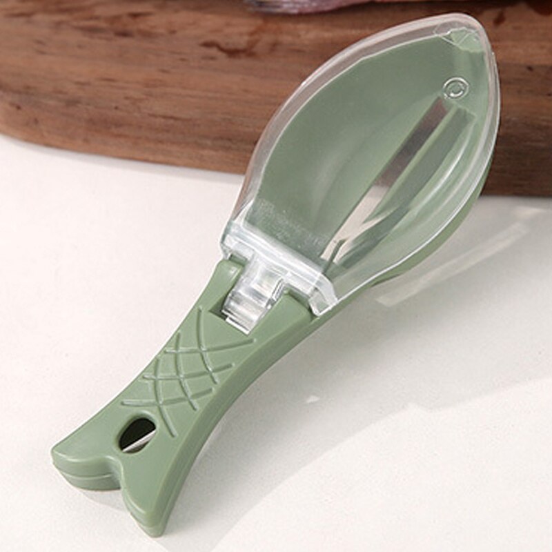 Fish Skin Brush Scraping Brush Grater Quick Disassembly Fish Knife Cleaning Peeling Skin Scraper Fish Bone Tweezers Tool Gadge: green