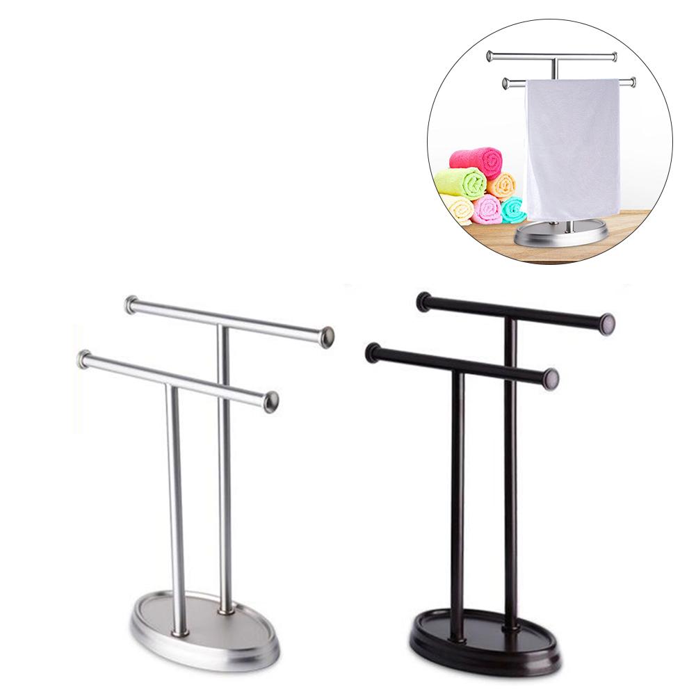 Handdoek Houder 27 cm Rvs Keuken Badkamer Handdoek Houder Voor Handdoeken Bar Rail Hanger Dubbele T- vormige Handdoekenrek #