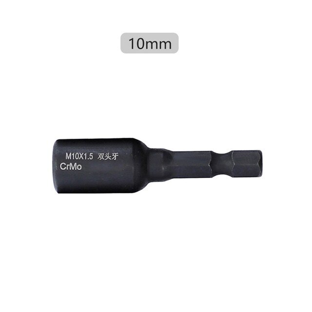 1Pcs Zelftappende M6 Socket Adapter 1/4 Inch Hex Shank Power Boor Gereedschap 6-10Mm Geschikt voor Algemene Hand Elektrische Boormachines: Double 10mm