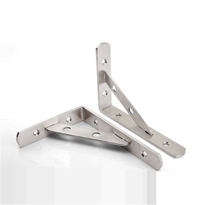 Rustfrit stål trekantbeslag tung støtte vægmonteret bænk bord hylde beslag bogreol møbler hardware væg support