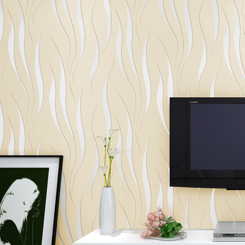 Moderne luxus 3D tapete streifen Zauberstab papier parede damast Zauberstab papier für wohnzimmer schlafzimmer TV Sofa hintergrund europäischen Dekor: Beige
