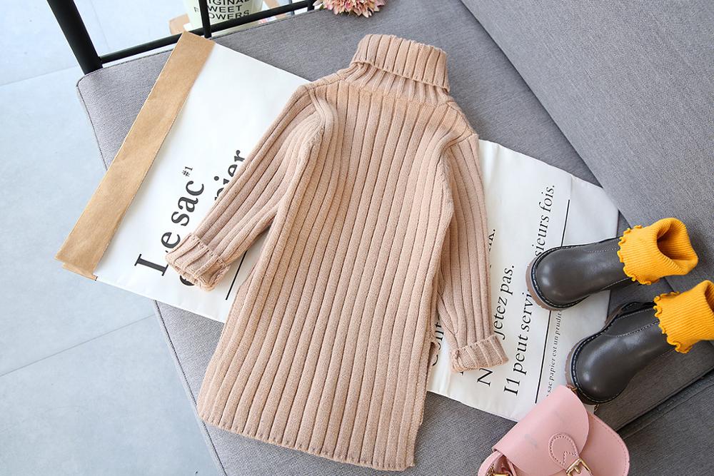 Children'S Sweaters Spring And Autumn Clothing Mid-Length Girls Split Bottoming Sweater