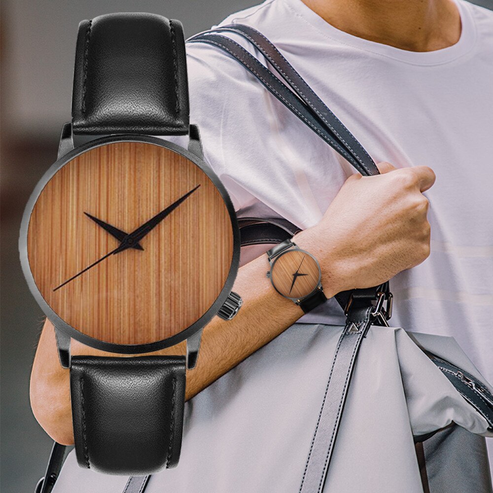 Zegarek Damski Vrouwen Horloges Creatieve Persoonlijkheid Houten Sleek Wijzerplaat Quartz Polshorloge Europese Zonder Digitale Herenhorloge Reloj