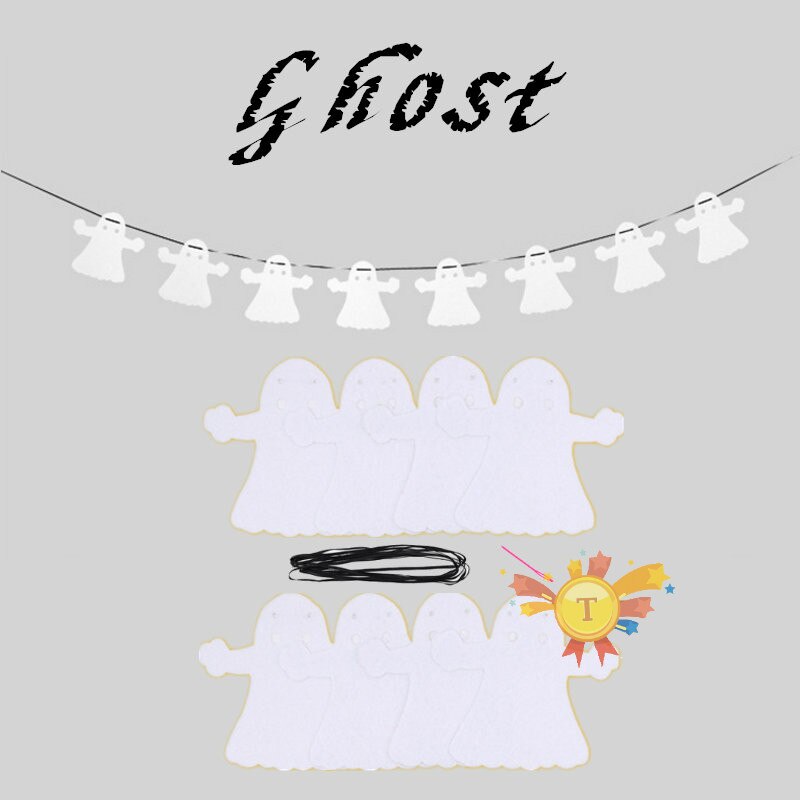 Paper Chain Garland Party Banner Event Decorations Pumpkin Bat Ghost Spider Skull Shape Halloween Banners Decor Garland: ghost