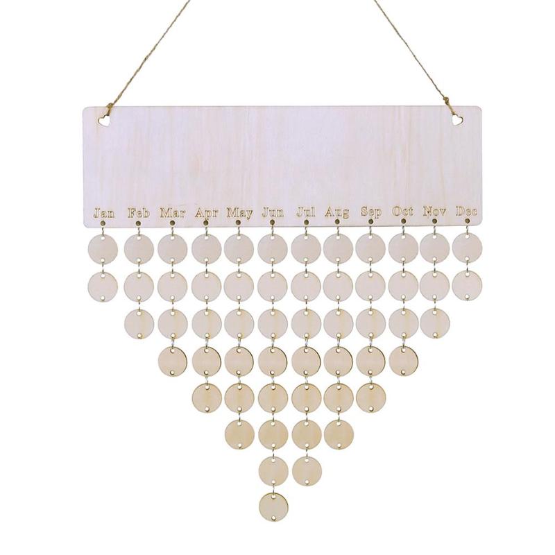 DIY Wooden Family Friends Date Mark Sign Hanging Blank Calendar Board Decor