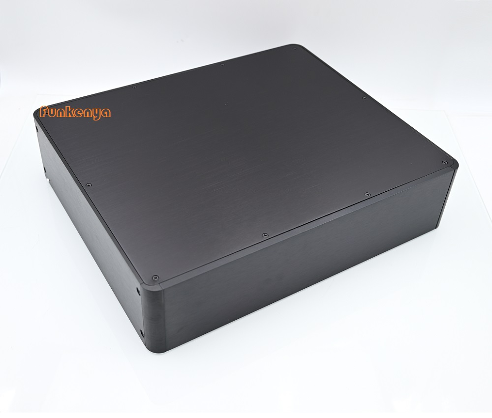 W380 H89 D320 DIY Anodized Aluminum Chassis Power Amplifier Housing Hi End DAC Rear Shell Preamp Case Headphone AMP PSU Hifi Box: black