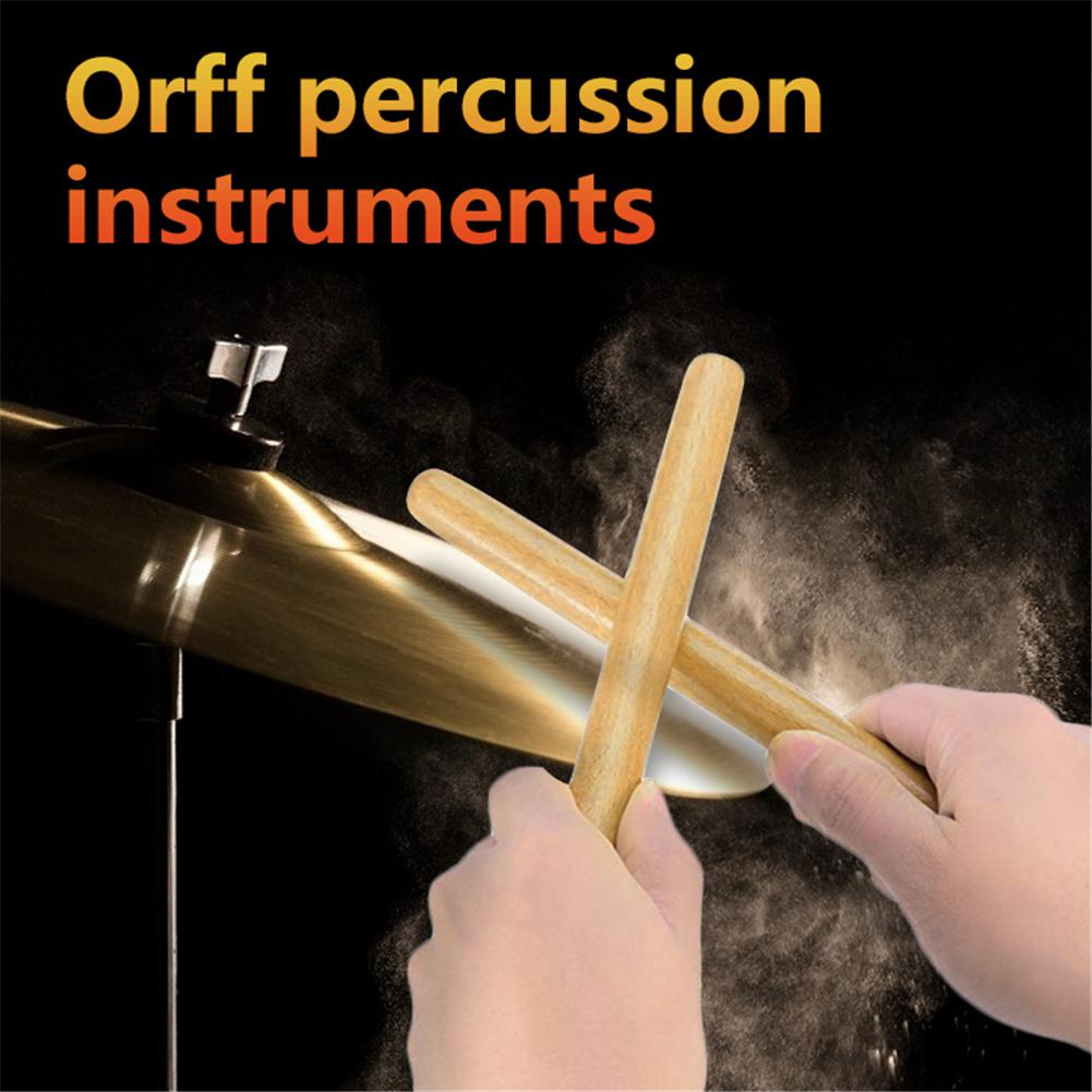 2 par klassisk massivt hårdttræ claves percussion instrument 8 tommer rytme sticks med en bæretaske