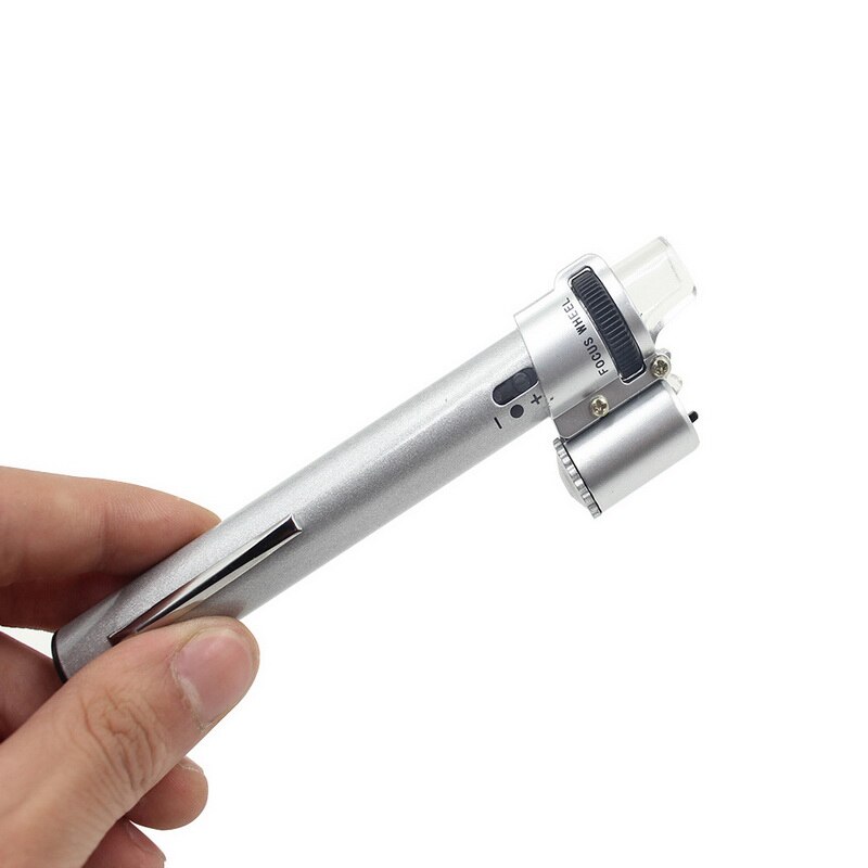 100x Portable Magnifier Tool With Light Multifunction Pocket Led Adjustable Focal Microscope Loupe Mini Zoom Handheld Jewelry