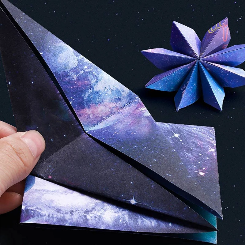 50 Double Sided Starry Pattern Origami Paper Folding Crafts Paper For DIY Hand Crafts Arts Creativity School Lessons Home Decor