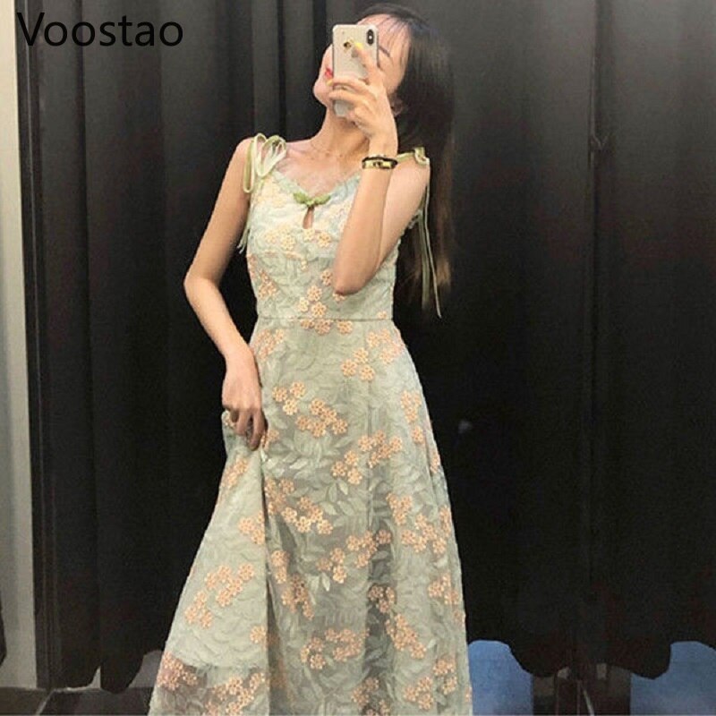 Spaghetti Maxi Jurk Bloemen Fuchsia Spaghetti Maxi Jurk Bloemen Fuchsia