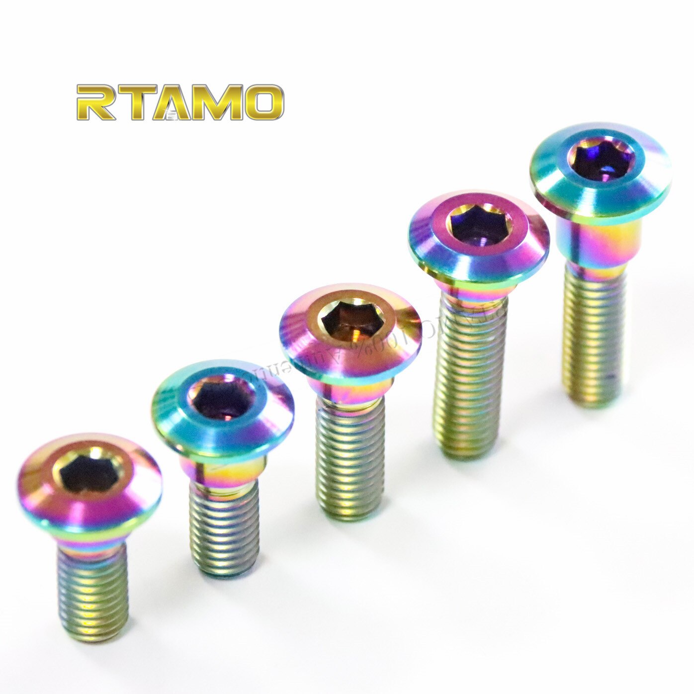 Titanium Rear Brake Master Cylinder Mount Bolts M6X20 Hexagon Head Screws for Disc Brake Rotor: Rainbow