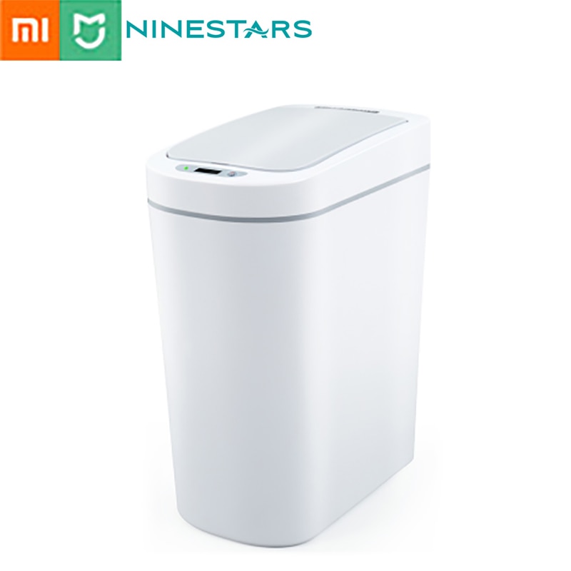 Ninestars slimme prullenbak met bewegingssensor, automatische afdichting, led-inductiedeksel, 7l asbakken, ipx 3 waterdicht