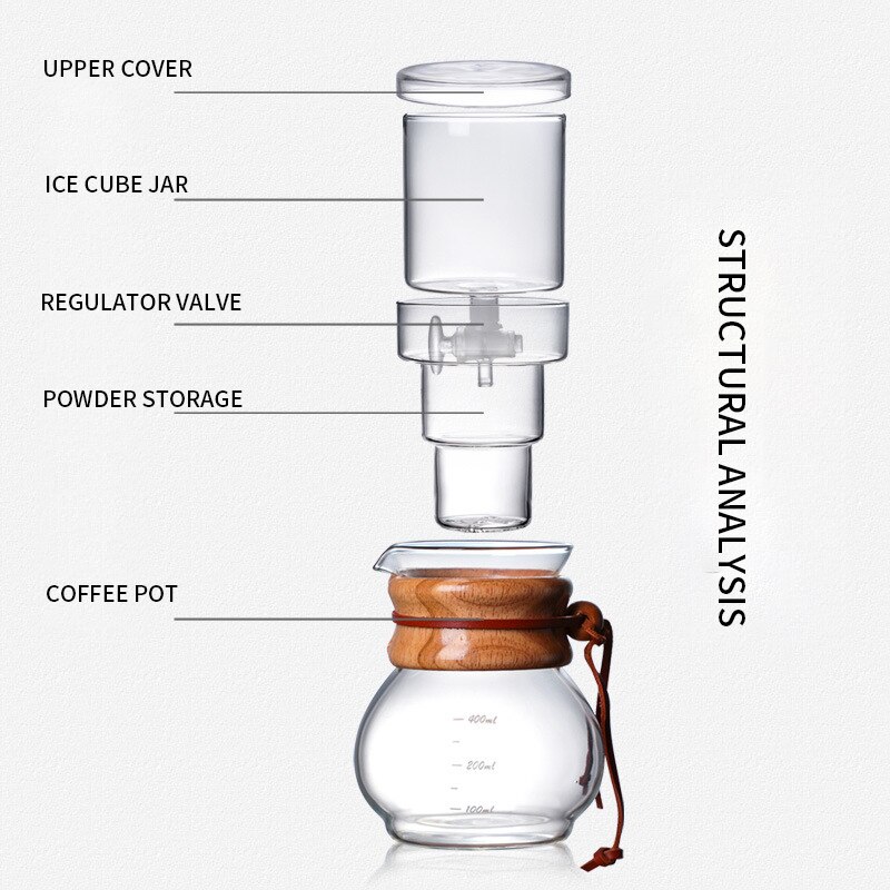 Praktische Glas Koffie Waterkoker Koffie Druppelaar Pot Duurzaam Koude Brouwsel Pot Ijs Druppelaar Koffie Pot Ongeveer 400Ml Coffeeware