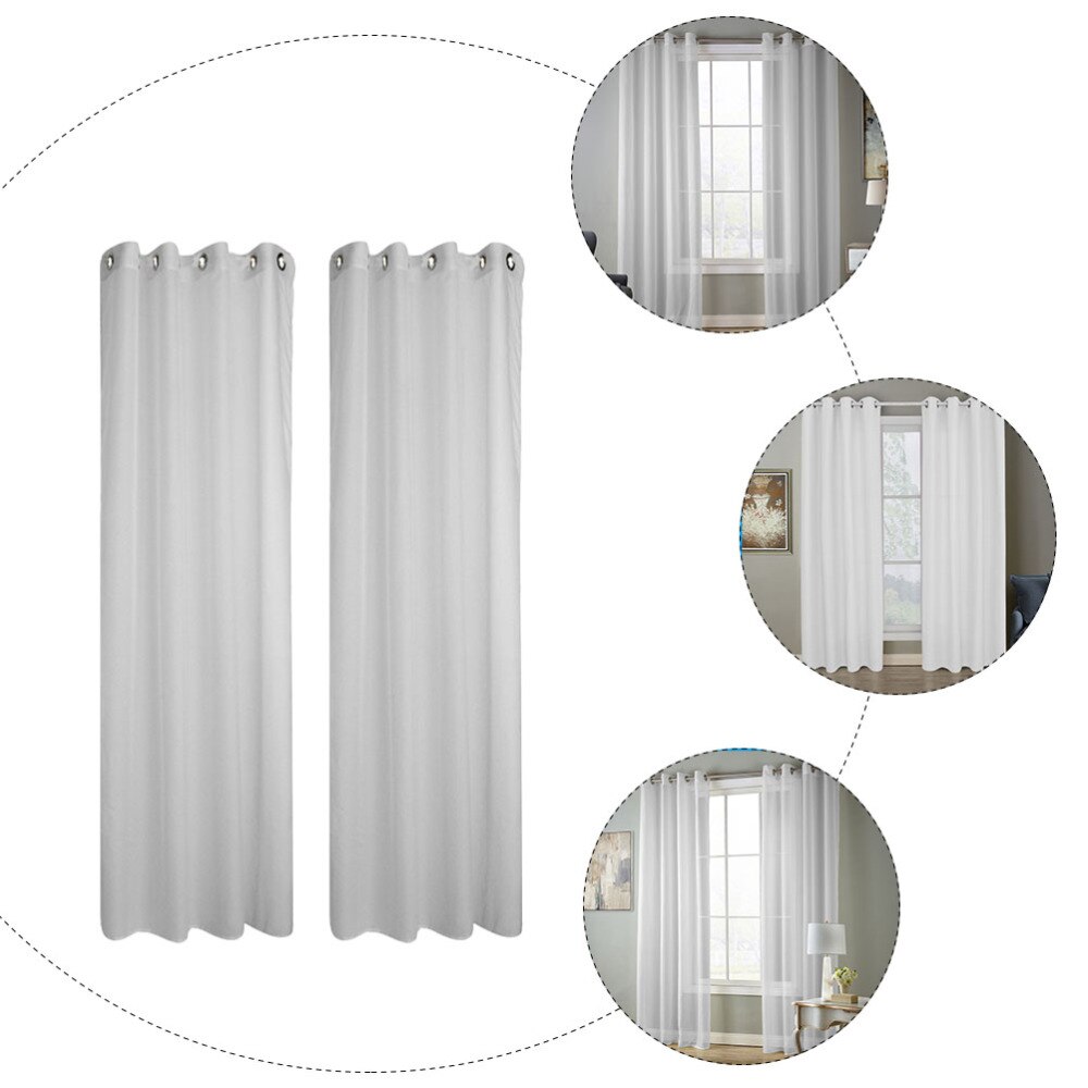 Window Voile Curtain Sheer Soft Curtains Window Sheer for Home Bedroom (White)