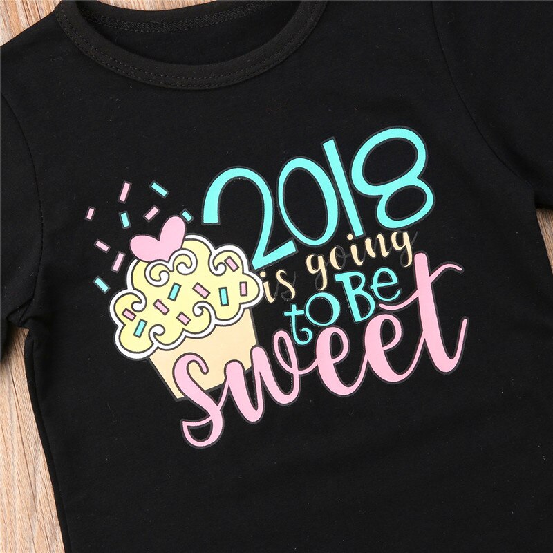 0-24M Cute Toddler Baby Girls Printed Tee Soft Cotton Crew Neck T-shirt Tops Baby Clothes T-shirts White Black 0-24M