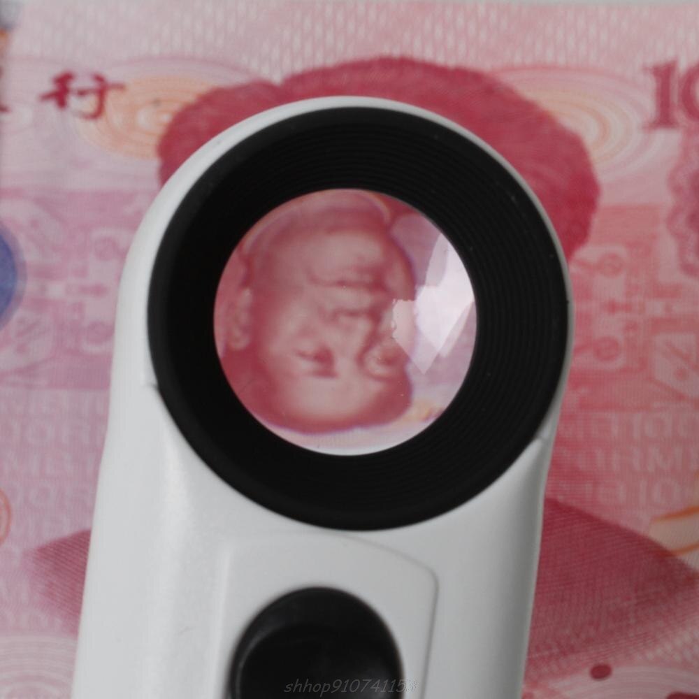 40X Handheld 2 LED Light Magnifier Reading Magnifying Glass Lens Jewelry Loupe Oct