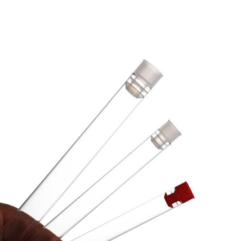 100 Pieces 15*100mm PS Plastic Test Tube With Screw Cap