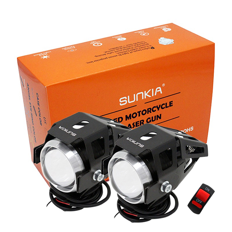 2 unids/set U5 LED faro de motocicleta 3 modos 3000LM proyector de motocicleta lámpara antiniebla