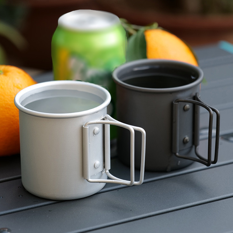 Taza de Camping de aleación de aluminio, vajilla para turismo, utensilios de Picnic, equipo de cocina para exteriores, juego de utensilios de cocina para viajes y senderismo