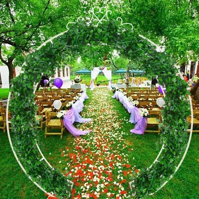 12 Uds enredadera Artificial de hiedra guirnalda colgante hoja falsa vid jardín familiar decoración de la pared de la boda, 84 pies, Verde