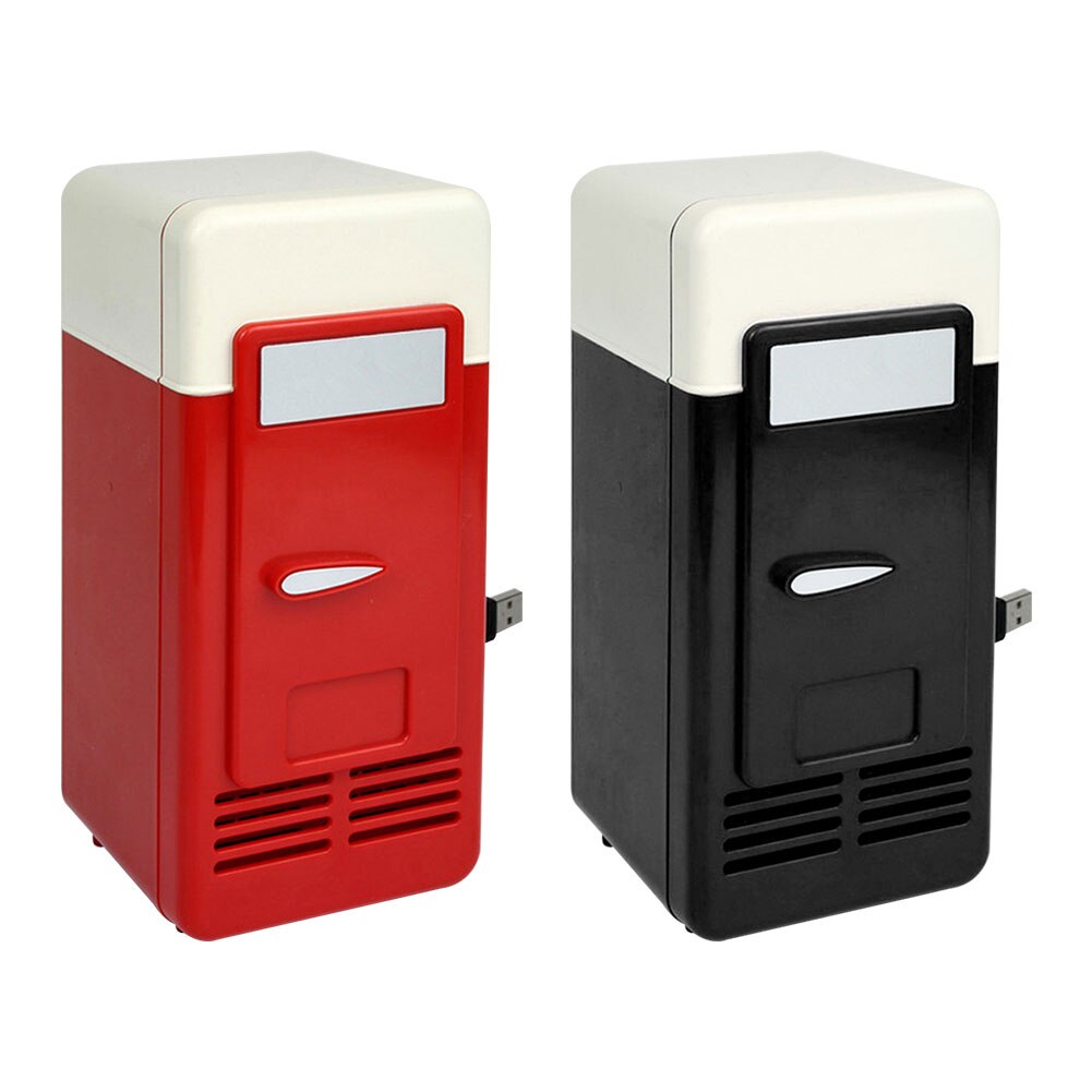 Single Refrigeration Portable 5V USB Charging PP + Metal Electric Refrigerator Lovely Mini Car Beverage Cooling Fridge Black Red