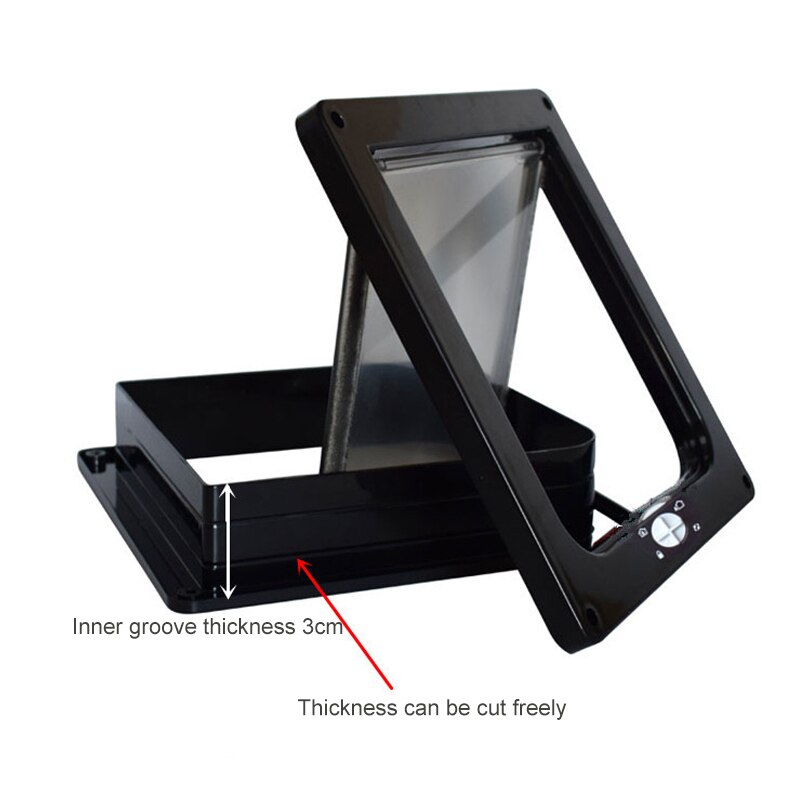 4 Way Lockable Pet Dog Cat Door ABS Plastic Security Flap Door for Small Animal Pet Cat Dog Gate Protect Pet Safe Supplies