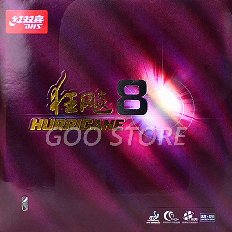 Dhs furacão 8 tênis de mesa de borracha furacão 3 dhs furacão-8 h3 pips-em original dhs h8 ping pong esponja