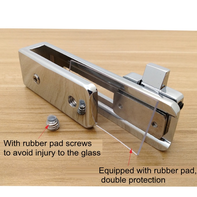 Zinc Alloy Shower Room Push Sliding Door Bathroom Door Lock Punch-Free Glass Door Lock 6 mm -10 mm Frameless Glass Door