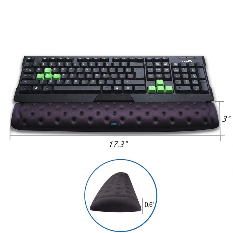 Almofada da almofada do apoio do descanso do pulso do rato & do teclado da ergonomia da espuma da memória de brila para o trabalho de escritório e o jogo de computador, alívio da dor do pulso