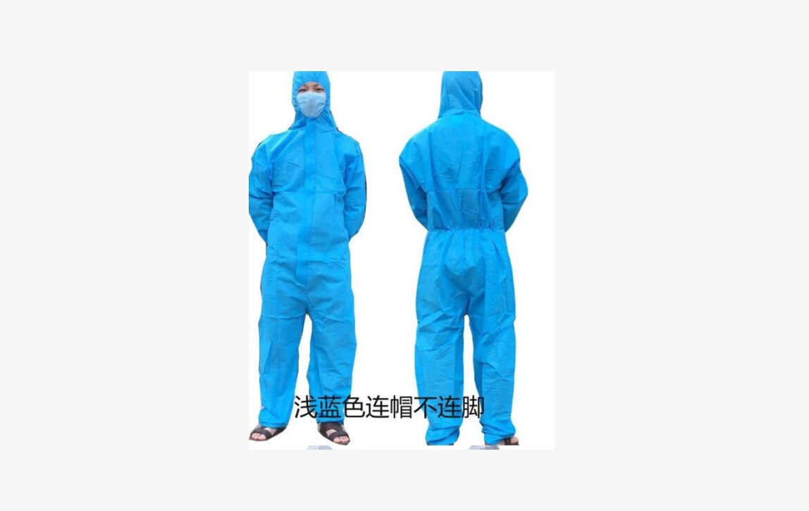 SMS Non-woven Disposable Coveralls Factory Anti Dust Protective Suit Clothing Safety Hazmat Suit Hospital Safety Clothing: Blue