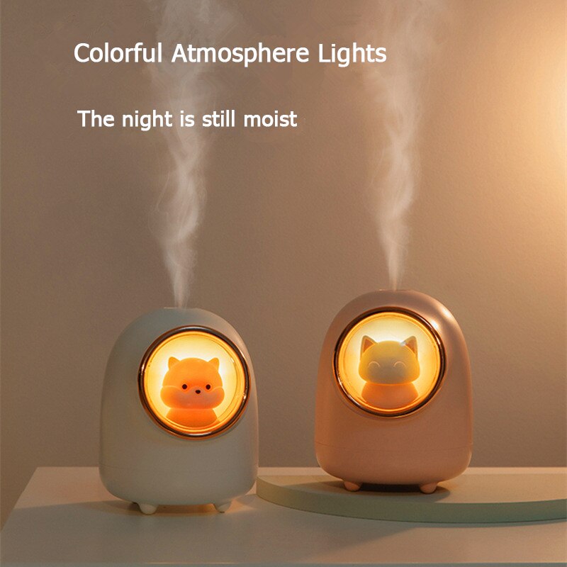 M08/M23 350 / 200ML Evaporative Air Humidifier Wireless Space Capsule Cute Pet Mist Maker With LED Night Lamp