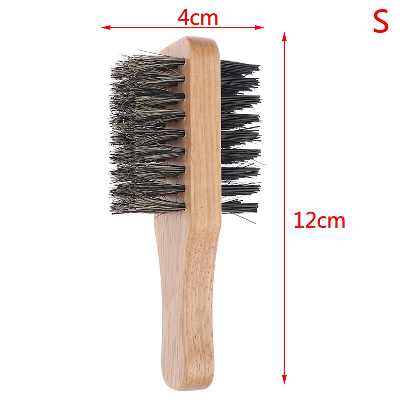 1PCS Men Boar Bristle Hair Brush Natural Wooden Wave Brush for Male Styling Beard Hairbrush for Short Long Thick Curly Wavy Hair: S