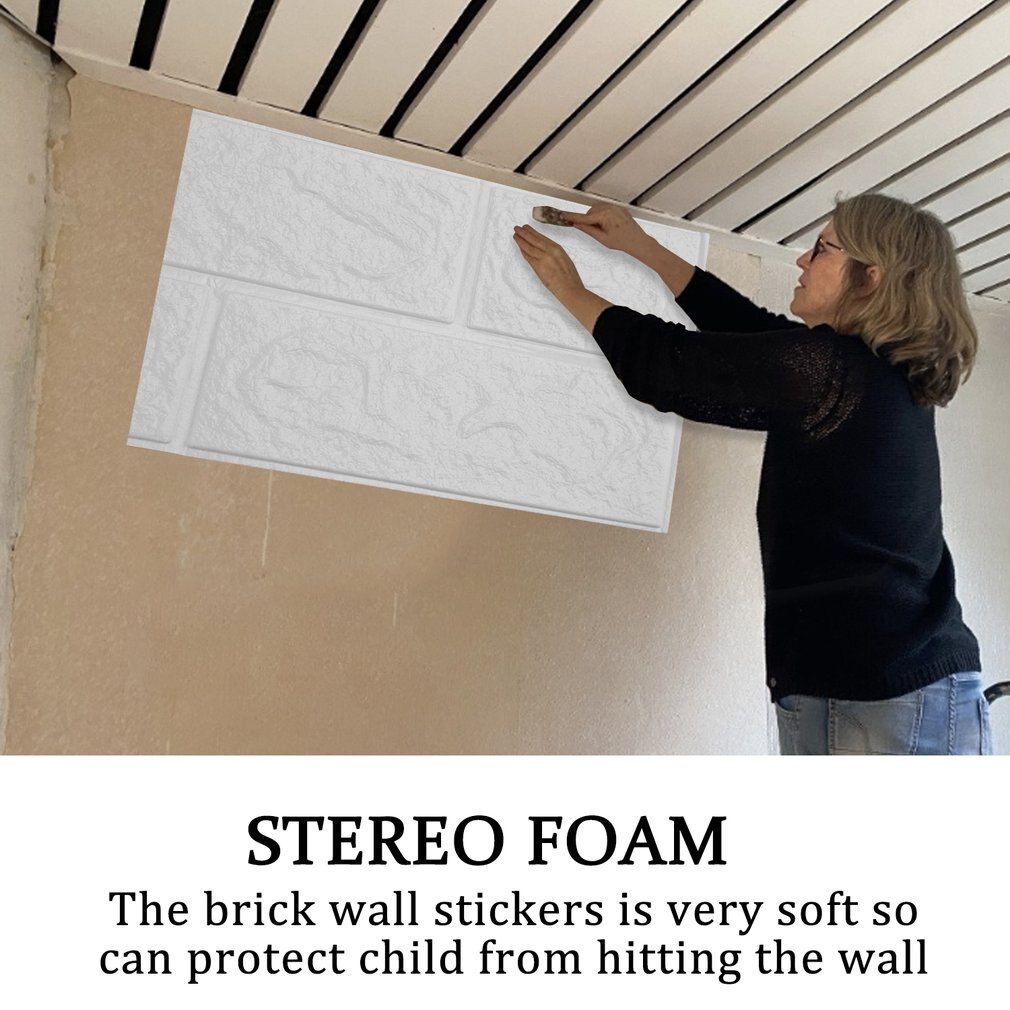 3D Wall Stickers Self Adhesive Foam Brick Room Decor DIY Wallpaper Wall Decor Living Wall Sticker Room Home Drcor 70x15cm