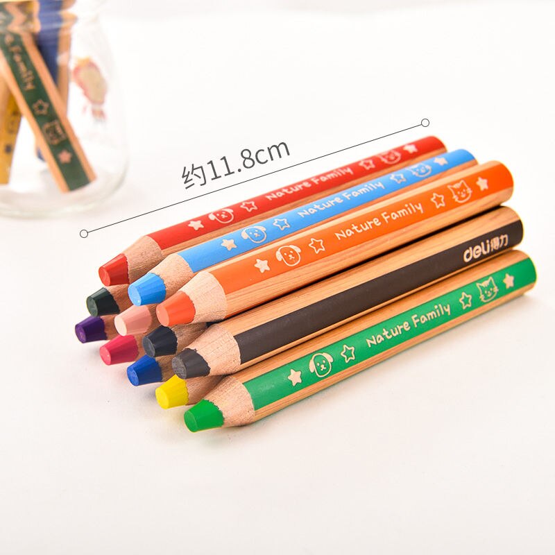 Deli Thick Colored Pencils Bold Pen 6pc Children's Painting Art Students Coloring Hand-painted Colored Pens