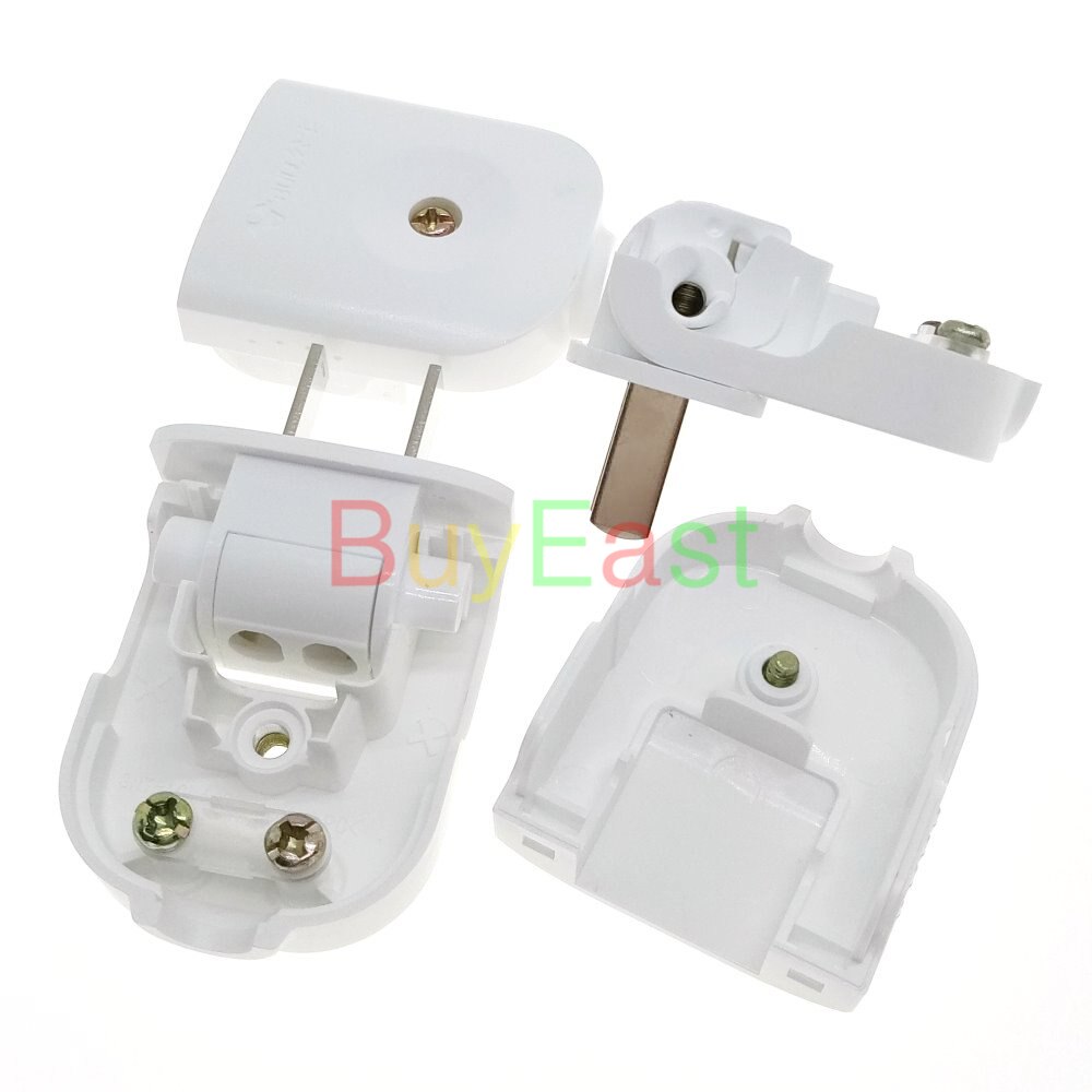 (Pack 3) US, Canada 2-Flat Pin Bendable DIY Power Plug AC100~250V 10A Max