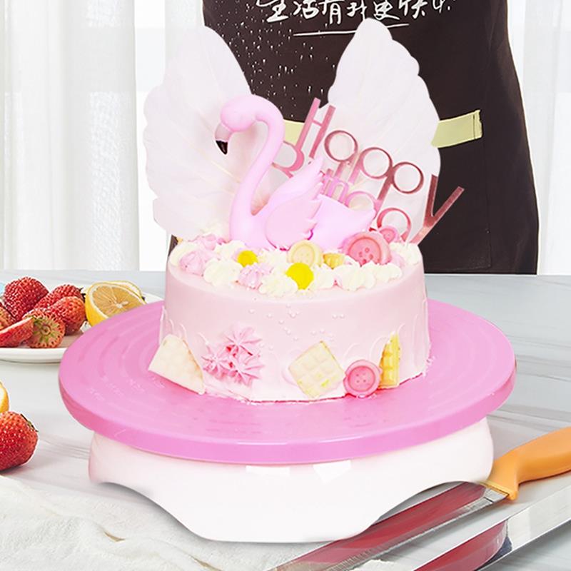 1pc DIY Cake Rotating Turntable Detachable Non-Slip Plastic Cake Stand Cake Turner Table DIY Pan Baking Tools Accessories