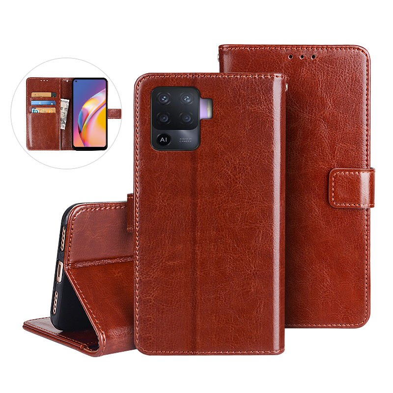 Oppo Reno5 Lite etui 6.43 "skórzane etui na Coque Oppo Reno 5 Lite CPH2205 magnetyczna obudowa portfel z klapką etui na telefony