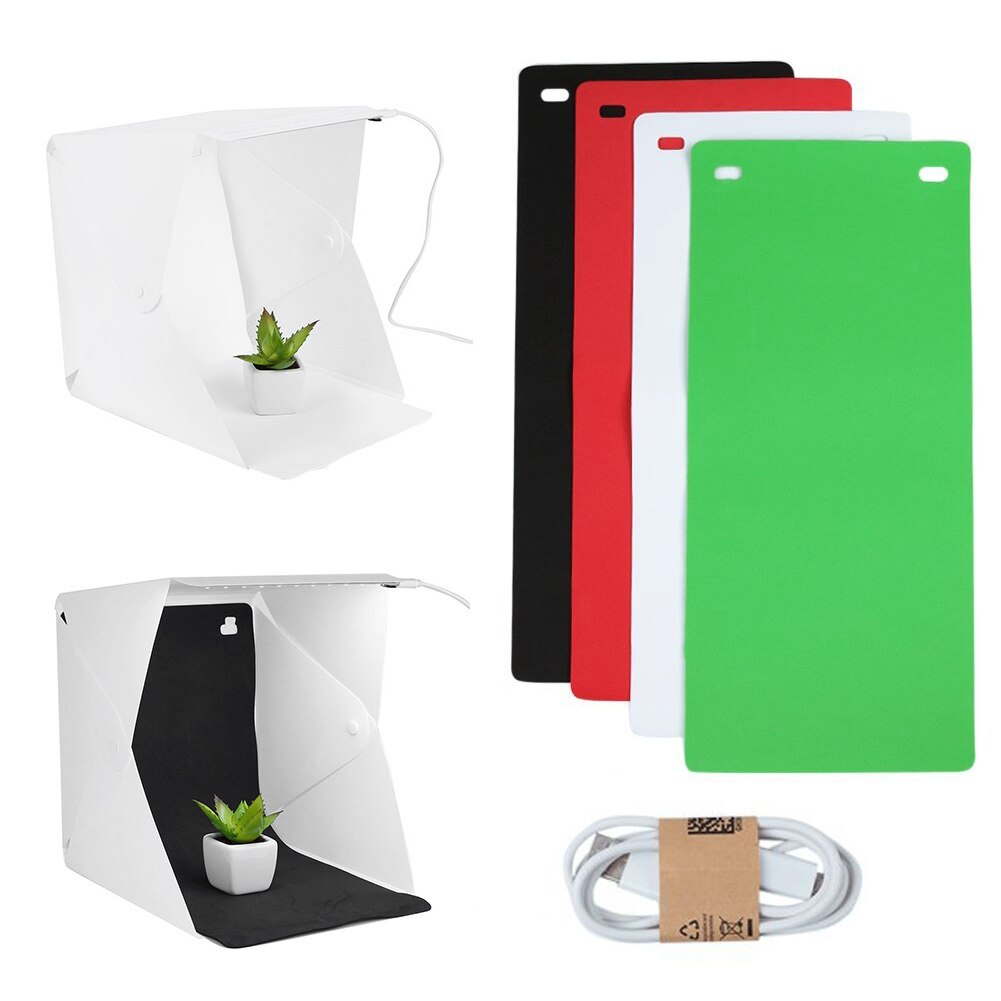 Portable Mini Foto Studio Box Fotografie Achtergrond Led Licht Kamer Tent Tafelblad Schieten