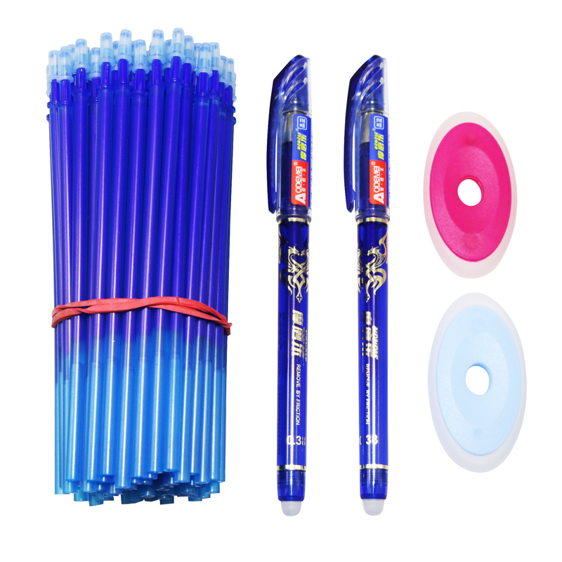 54 Pcs/set Erasable Gel Pen Refills Rod 0.38mm Washable Handle Magic Erasable Pen for School Pen Writing Tools Kawaii Stationery