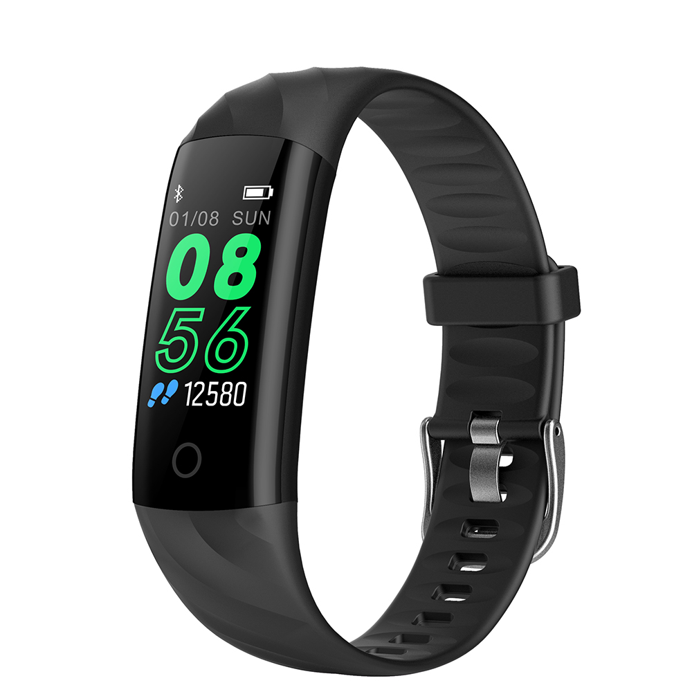 Smart IP68 BraceletWaterproof Schrittzähler Herz Rate Blut Sauerstoff Monitor Fitness Tracker Smart Armband Multi Sport Smart Band: Black