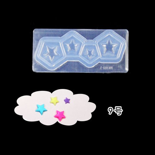 1 stks/partij 3D decortive Acryl Nail Art Mold Tips Decor DIY Verschillende Stijlen Transparant: 9